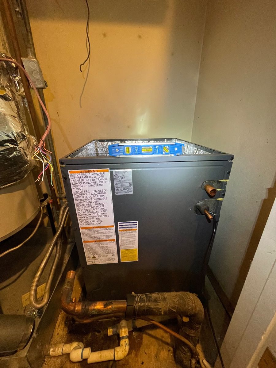 Flower Mound HVAC indoor equipment install in progress